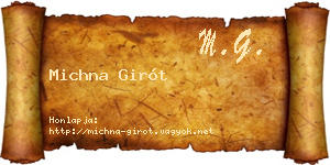 Michna Girót névjegykártya